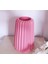 Pastel Pembe Çizgili Büyük Boy Vazo Konik Iskandinav Tarz Bohem Uzun Çizgili Vazo 3