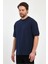 Erkek Bisiklet Yaka Garnili Iki Iplik % 100 Pamuk Cotton Oversize T-Shirt 1