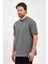 Erkek Bisiklet Yaka Garnili Iki Iplik % 100 Pamuk Cotton Oversize T-Shirt 2