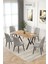 Rath Atlantik 80x140 Sabit Mutfak Masası Yemek Masası Masa Sandalye Takımı 6 Gri Sandalye 1