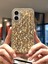 iPhone 16 Uyumlu Lüks Gold Kristal Taşlı Kılıf 3