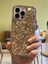 iPhone 16 Pro Uyumlu Lüks Gold Kristal Taşlı Kılıf 3