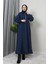 Ilayda Fermuarlı Elbise Koyu Indigo 3