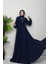 Pelin Şifon Taşlı Abiye Lacivert 1