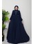 Pelin Şifon Taşlı Abiye Lacivert 2