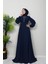 Pelin Şifon Taşlı Abiye Lacivert 3