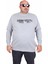 Erkek Büyük Beden Sıfır Yaka 3ip Sweat Respect 24205 Grı Melanj 1