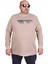 Erkek Büyük Beden Sıfır Yaka 3ip Sweat Respect 24205 Camel 1