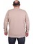 Erkek Büyük Beden Sıfır Yaka 3ip Sweat Respect 24205 Camel 2
