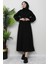 Şevval Düğmeli Elbise Siyah 1