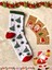 Tekno Trust 2'li Yılbaşı Ağaç Noel Baba Christmas Desenli Hediyelik Kartlı Set Unisex Pamuklu Tenis Kolej Çorap 4