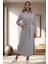 Mecit 1543 Gri Büyük Beden Kadın Sabahlık 1