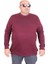 Erkek Büyük Beden Sıfır Yaka 3ip Sweat Original 24203 Murdum 1