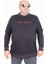 Erkek Büyük Beden Sıfır Yaka 3ip Sweat Black 24202 Sıyah 1