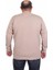 Erkek Büyük Beden Sıfır Yaka 3ip Sweat Respect 24205 Camel 2