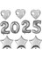 Yılbaşı Partisi Gümüş 2025 Folyo Balon Set 1