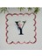 Y Harfi Baskılı Kişiye Özel Pul Işlemeli Monogramlı Nakış Kenar Pullu Kokteyl Peçetesi 1 Adet 1