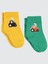 Erkek Bebek Aksesuarlı 2'li Çorap 6-18 Ay Yeşil-Sarı 1