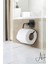 Yapışkanlı 3'lü Set Siyah Fön Makinesi Askısı Uzun Havlu Askısı Wc Tuvalet Kağıtlık Banyo Seti 2