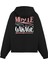 Unisex Siyah Baskılı Oversize Fit Pamuklu Kapüşonlu Sweatshirt 1