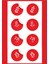 Yılbaşı Temalı Kuşe Sticker Çiçek Desenli Kırmızı Zeminli (4X4CM) 48 Adet 1