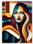 Geometrik Kadın Portresi Pop Art Ahşap Poster 20X29 cm 1