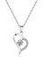 Gümüş Zirkon Taşlı Bayan Kalp Gümüş Kolye Beyaz Taş 1