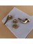 Trim Mat Antik Sarı Yuvarlak Rozetli Wc Banyo Kapı Kolu 1 Takım 4