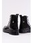 02-2003 Siyah Rugan Bağcıklı Fermuarlı Günlük Kadın Bot 4