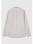 Erkek Açık Gri Oversize Fit Dokuma Gabardin Kumaş Gömlek 5