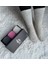 Gri, Pembe, Antrasit Uzun Kadın Kutulu 3'lü Yünlü Kışlık Soket Çorap 4