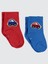 Erkek Bebek Aksesuarlı 2'li Çorap 6-18 Ay Mavi-Kırmızı 1