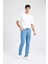 Erkek Mavi Sergio-Regular Fit Düz Kesim Boru Paça Basic Düz Pamuklu Kot Pantolon B8550AXNS 5