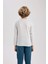 Erkek Çocuk Gri Standart Fit Normal Kesim Bisiklet Yaka Basic Düz %100 Pamuk Uzun Kollu Tshirt B7771A8NS 4