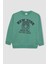 Erkek Çocuk Yeşil Regular Fit Düz Kesim Basic Düz Kapüşonlu Sweatshirt B7822A8NS 5