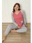 Fwn 04-3024 Interlok Kumaş Minnoş Kedili Kışlık Ev Kadın Pijama Takımı 4