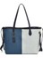 Moda Basit Kontrast Renk Dekme Denim Crossbody Çanta Iki Parçalı Set (Yurt Dışından) 1