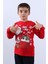 Çocuk Yılbaşı Sweat Noel Baba ve Kar Tanesi Baskılı Ribanalı E29 1