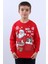 Çocuk Yılbaşı Sweat Noel Baba ve Kar Tanesi Baskılı Ribanalı E29 3