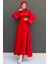 Nazlı Tesettür Elbise Kırmızı 2