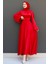 Nazlı Tesettür Elbise Kırmızı 3