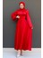 Nazlı Tesettür Elbise Kırmızı 4