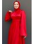 Nazlı Tesettür Elbise Kırmızı 5
