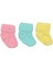Unisex Pembe Turkuaz Sarı Kıvrık 3'lü Çorap 0-6 Ay 1