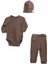 Unisex Kahve Zıbınlı Bereli 3'lü Takım 1