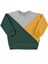 "grow" Diagonal Sweatshirt-Açık Gri - Golden - Derin Yeşil 1