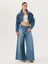 Oversize Jean Ceket - Mavi 1