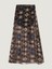 Önü Çift Yırtmaçlı Beli Lastikli Maxi Boy Etek - Şal Desenli 2