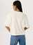 Ribana Yaka Detaylı Kısa Kol Vatkalıt-Shirt - Beyaz 3
