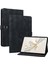 Honor Pad 9 Için Kart Yuvalı Kılıf Zambak Çiçeği Baskı Deri Standı Tablet Kapağı-Siyah (Yurt Dışından) 1